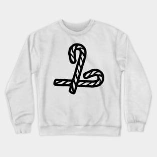 Two Candy Canes for Christmas Line Art Crewneck Sweatshirt
